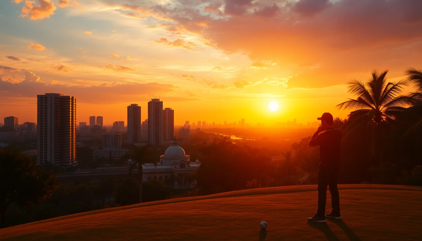 Experience the premium Ho Chi Minh 황제투어 with luxurious sunset views and elegant golfing moments.