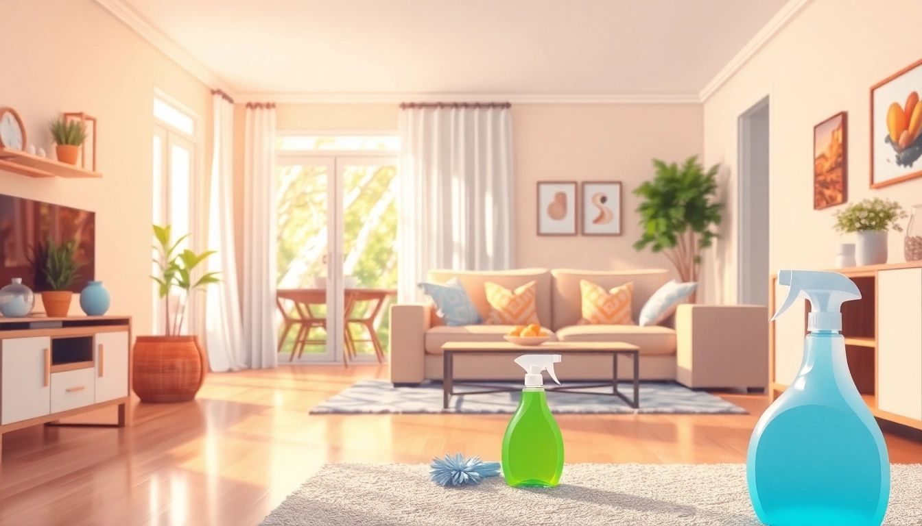 Cleaning company in Jacksonville offers a pristine living room with bright, inviting decor.