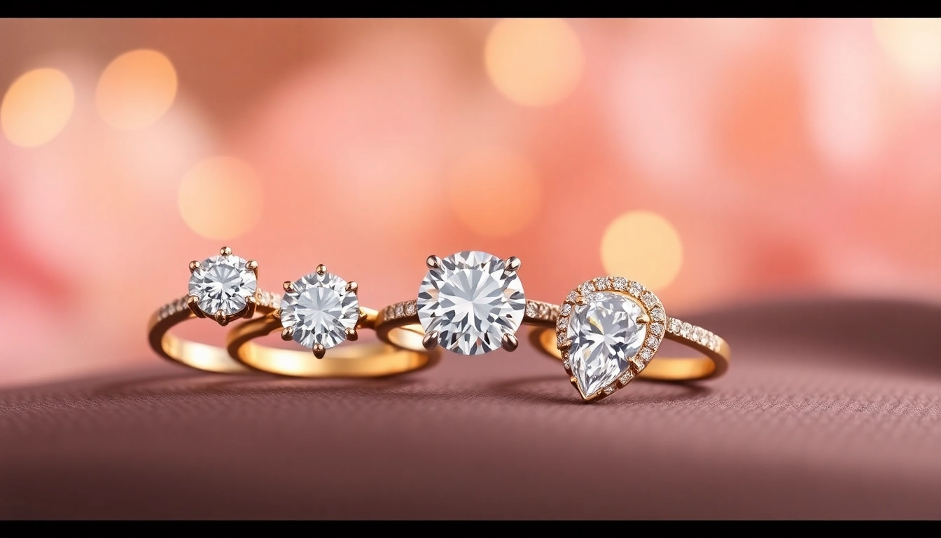 Showcase beautiful 2 Carat Engagement Rings with intricate designs sparkling in soft lighting.