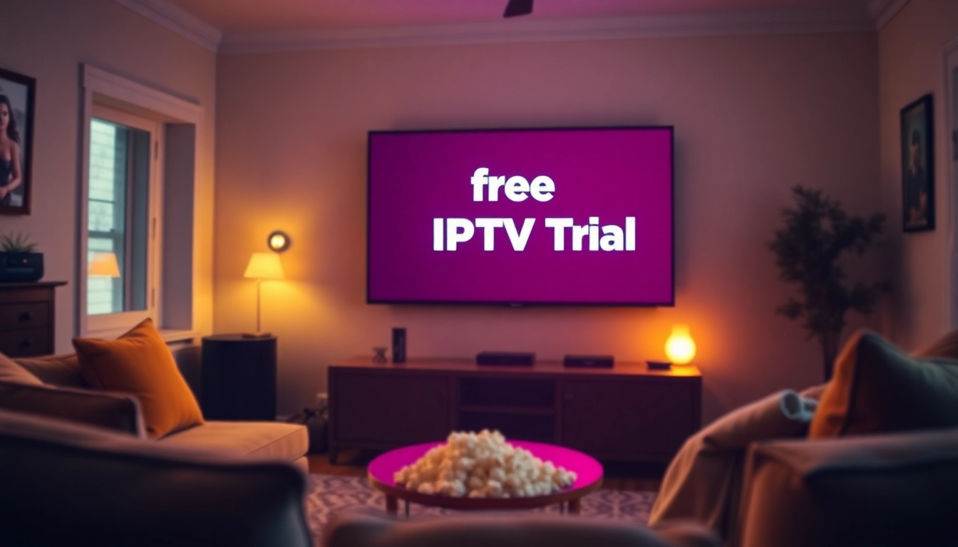 Experience the benefits of a free iptv trial in a cozy living room setting with inviting atmosphere.