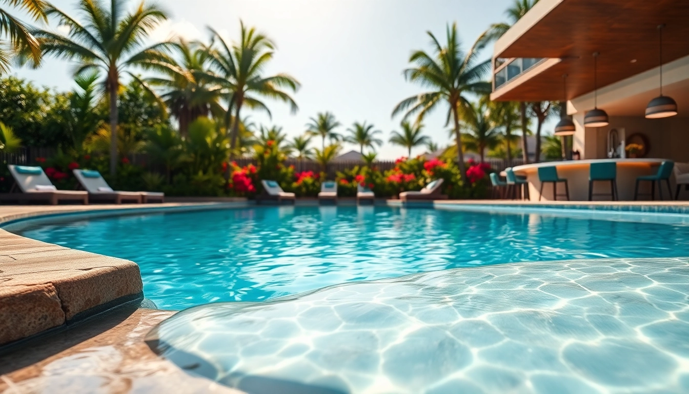 Transform your outdoor space with a stunning custom pool featuring elegant infinity edges and vibrant landscaping.