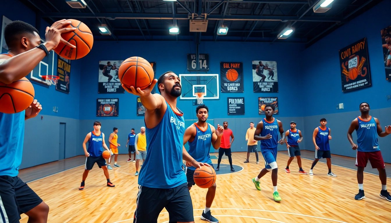 Engaged athletes in best basketball training programs showcase their skills in a dynamic training session.