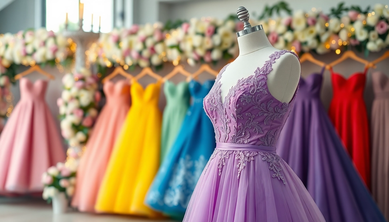 Elegant coloured wedding dresses elegantly displayed to inspire unique bridal choices.