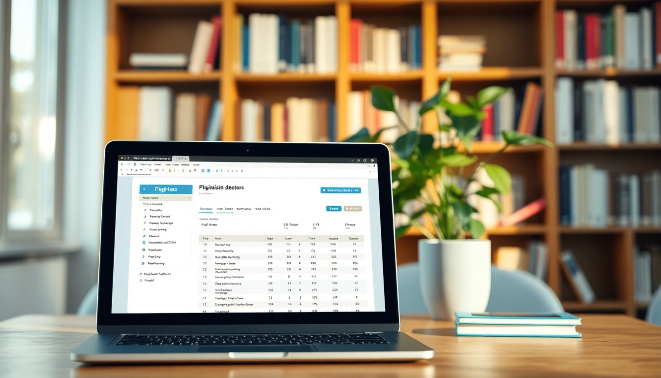 Analyze text with an advanced plagiarism detector tool in a professional setting, focusing on originality.