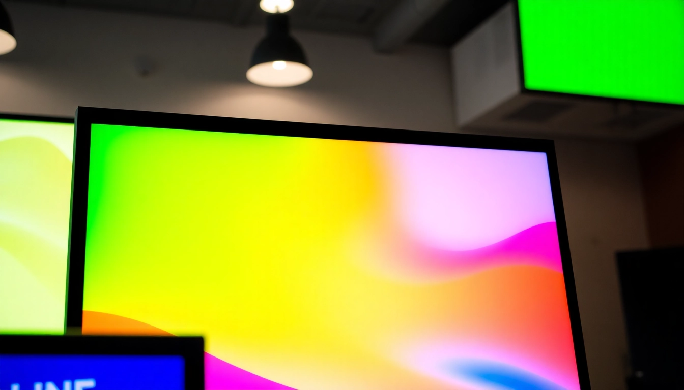 Download the LINE application, shown on a computer screen with vibrant colors and a sleek design.