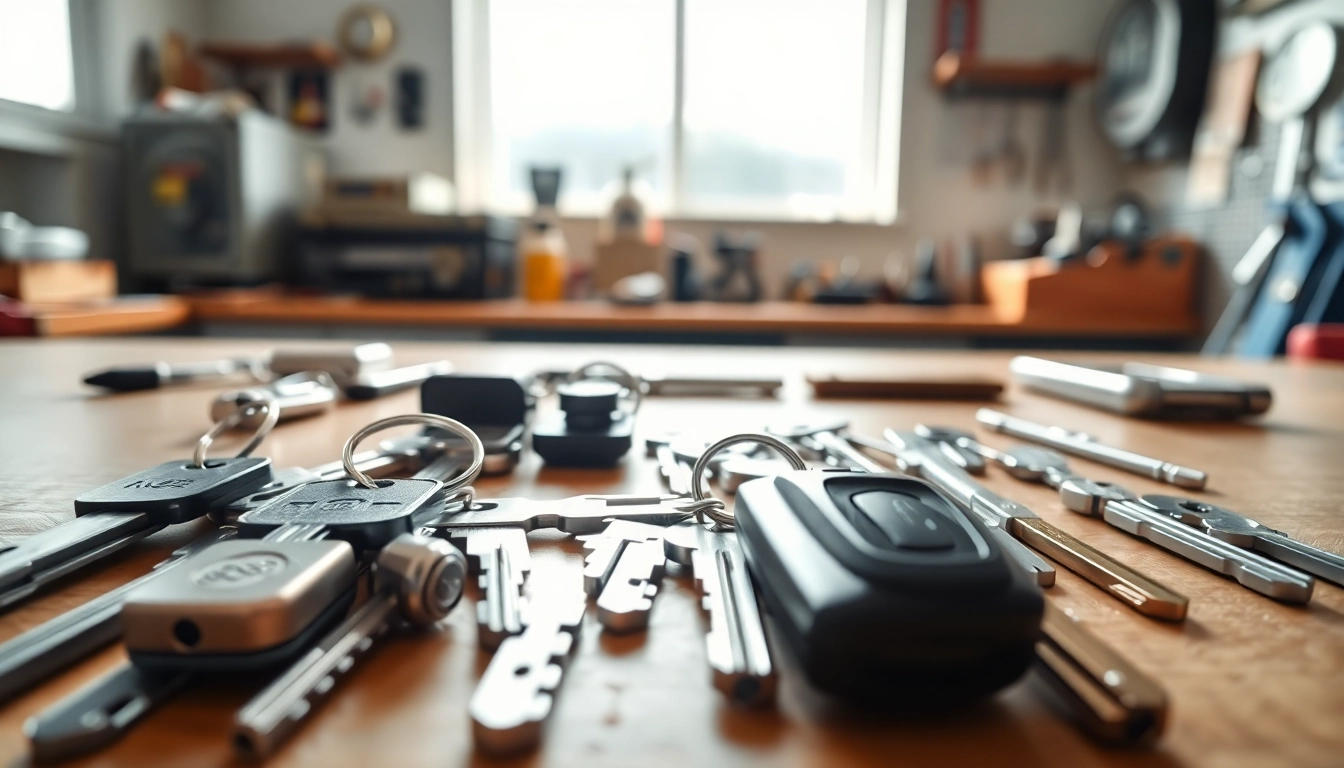 Showcasing Truck Keys on a workbench, ideal for key replacement services.