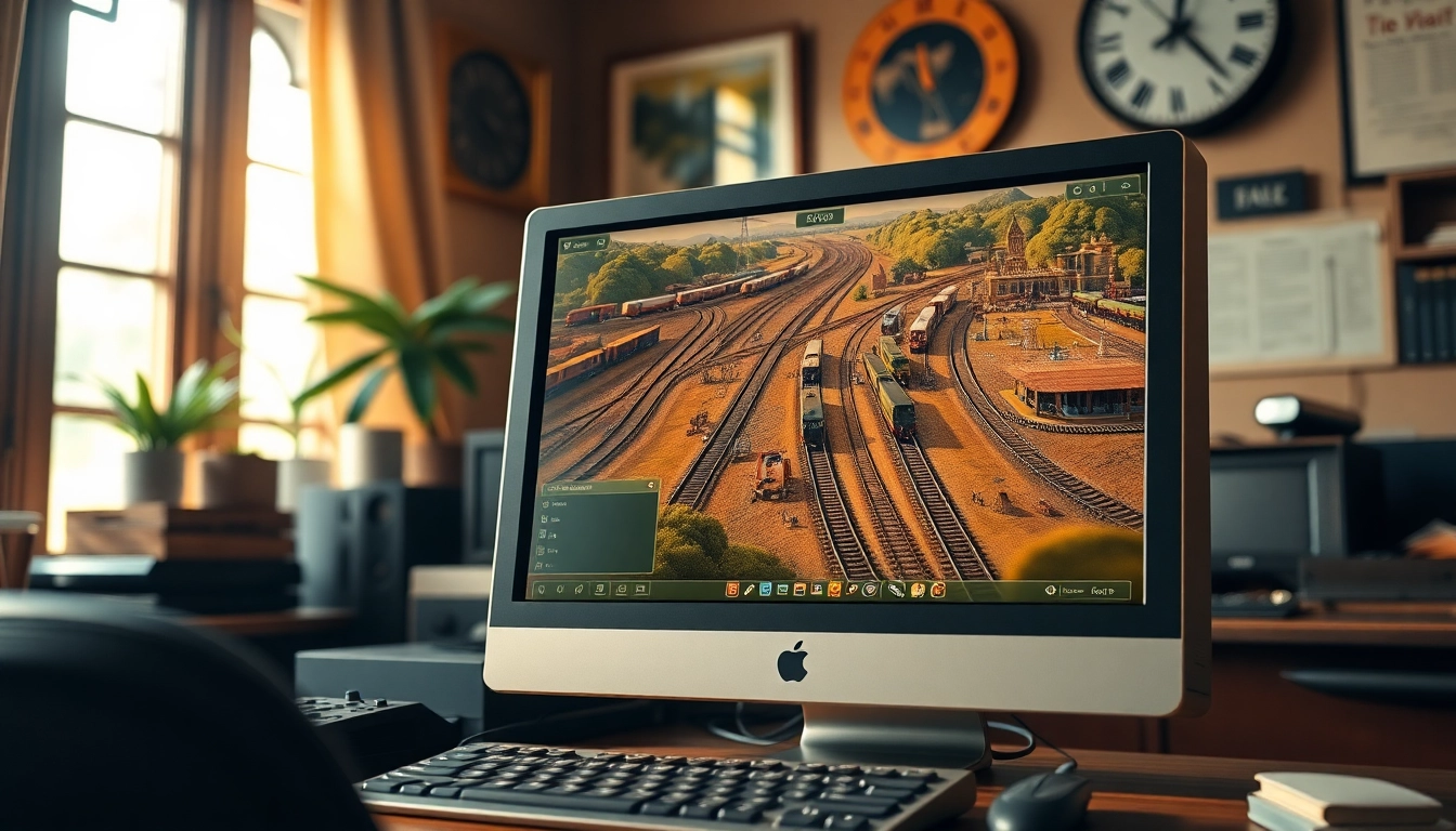Experience the classic Railroad Tycoon download on a retro gaming setup with a nostalgic vibe.