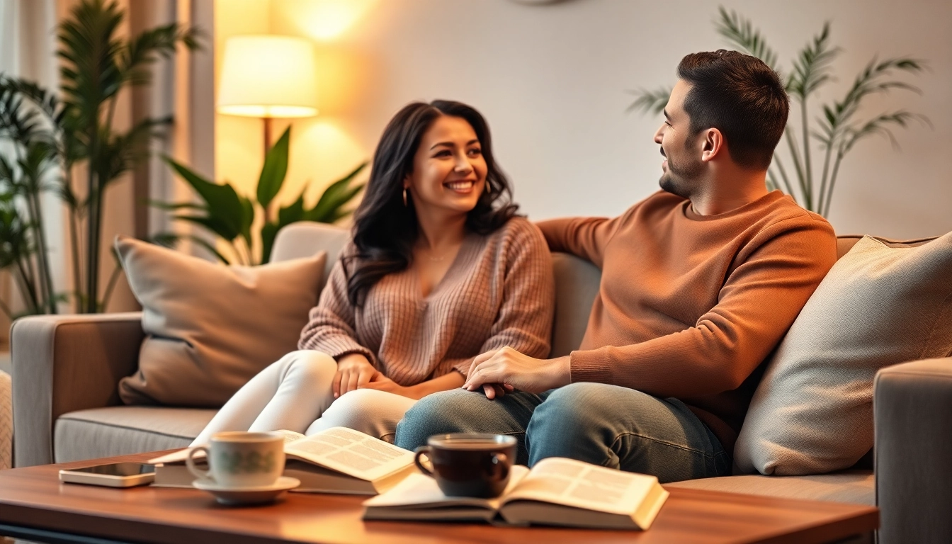 Couple communicating effectively in a relationship, showcasing attentive listening and emotional connection.