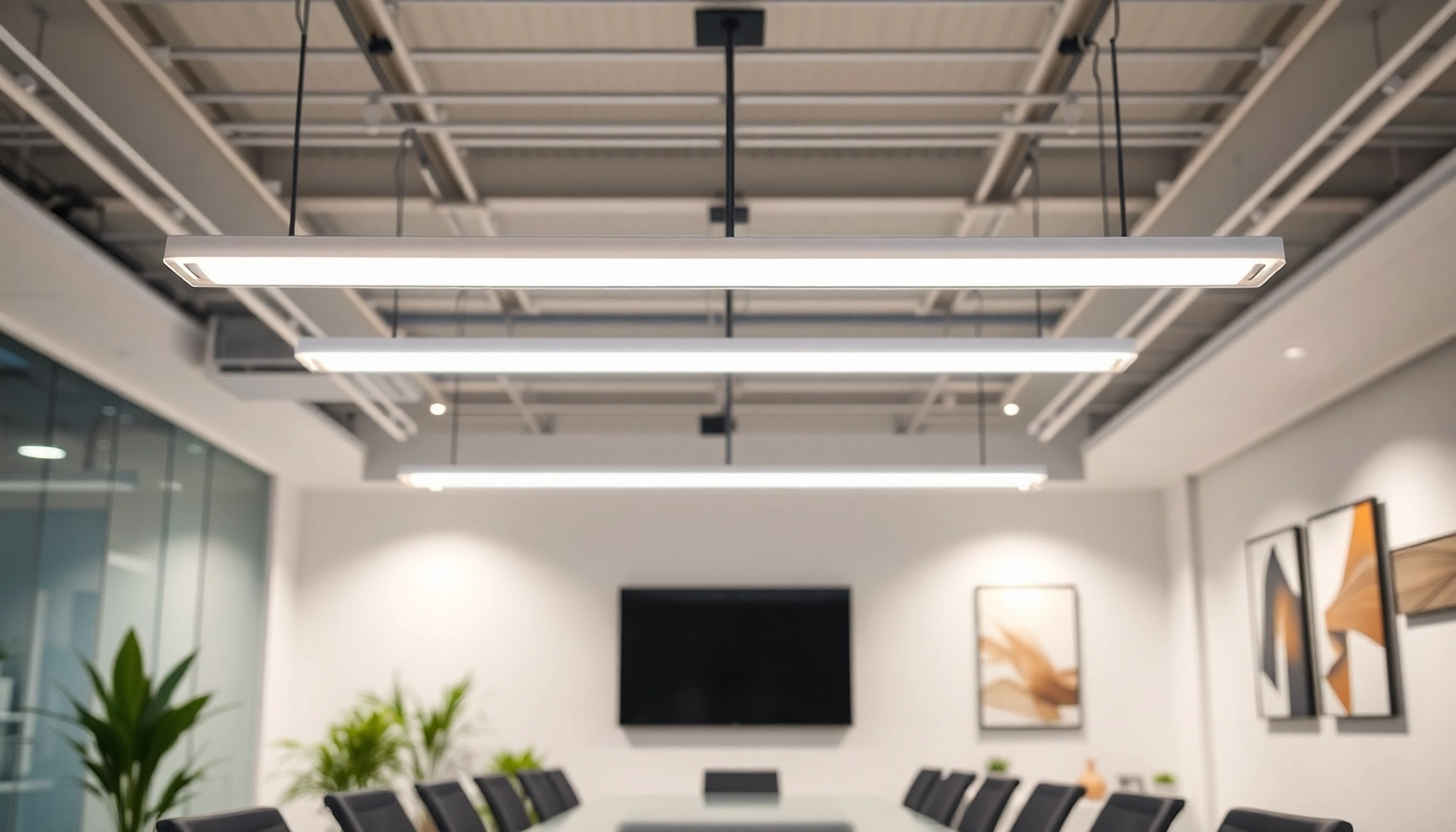 Illuminate a modern office space with LED Linear Light installed above a conference table.