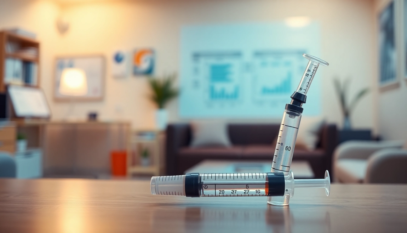 Administering Injectable Weight Loss with a syringe in a professional healthcare setting.