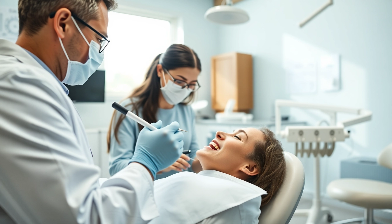 Ensuring oral health with checkups during a professional dental examination.