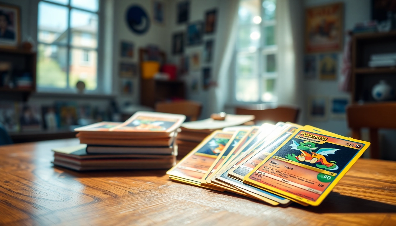 Showcase of real pokemon cards in India displayed elegantly on a wooden table, highlighting their vibrant designs.