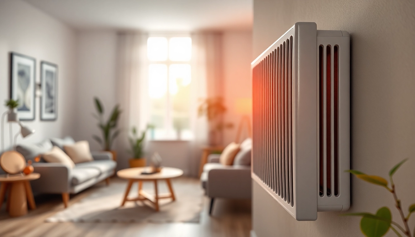 Infrarot heizung in modern Wohnraum mit elegantem Design und effizienter Wärmeverteilung.