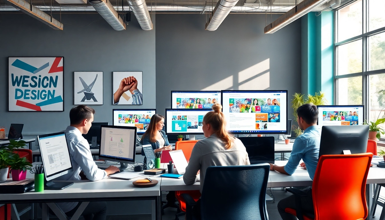 Showcasing collaborative website design in kansas city with vibrant design tools and bright natural light.