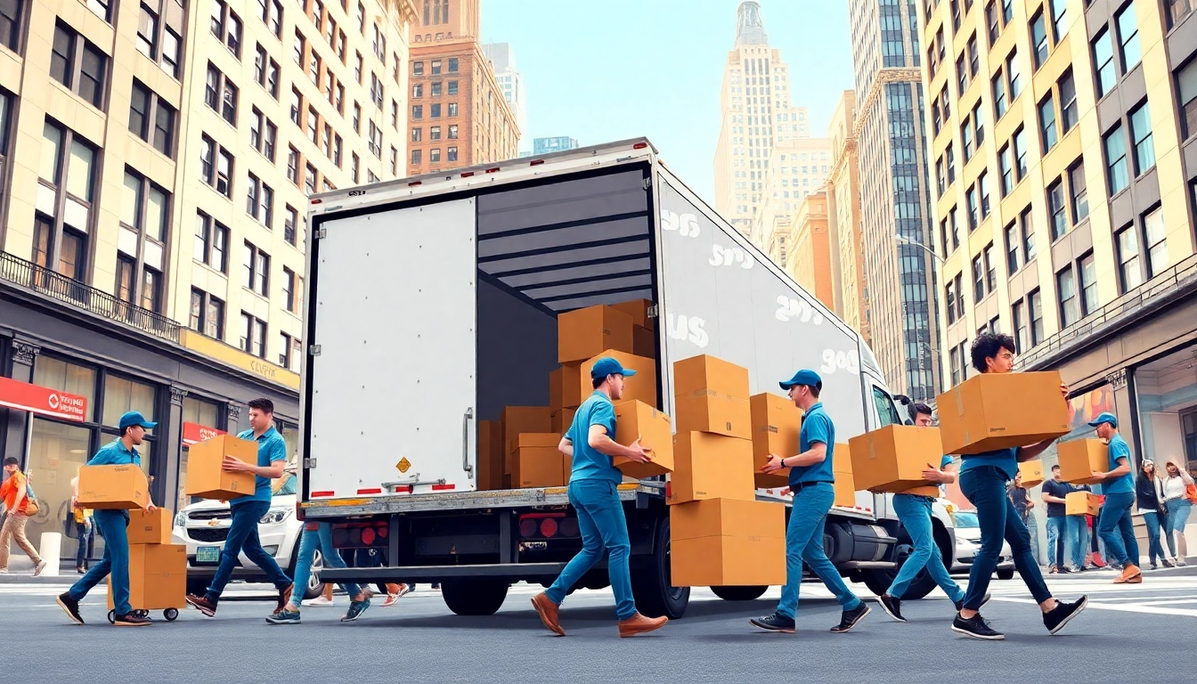 Skilled Manhattan movers efficiently loading a truck in New York City streets.