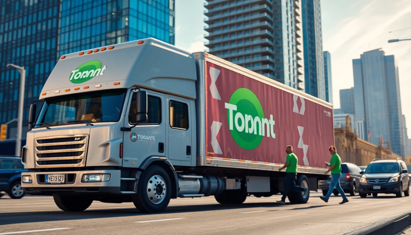 Moving companies in Toronto Ontario assist with urban relocations, showcasing a moving truck in action.